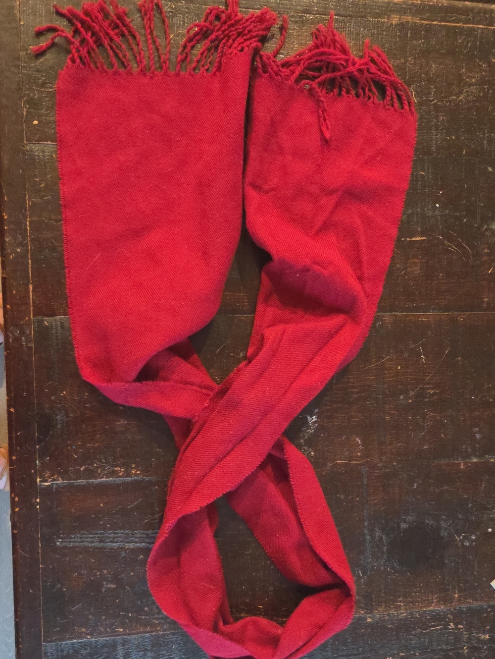 Jeffrey Banls Men's Classic Red Fringe Scarf -